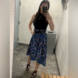 Balenciaga Pleated Logo Waistband Abstract Print Skirt EU 36 - Like New